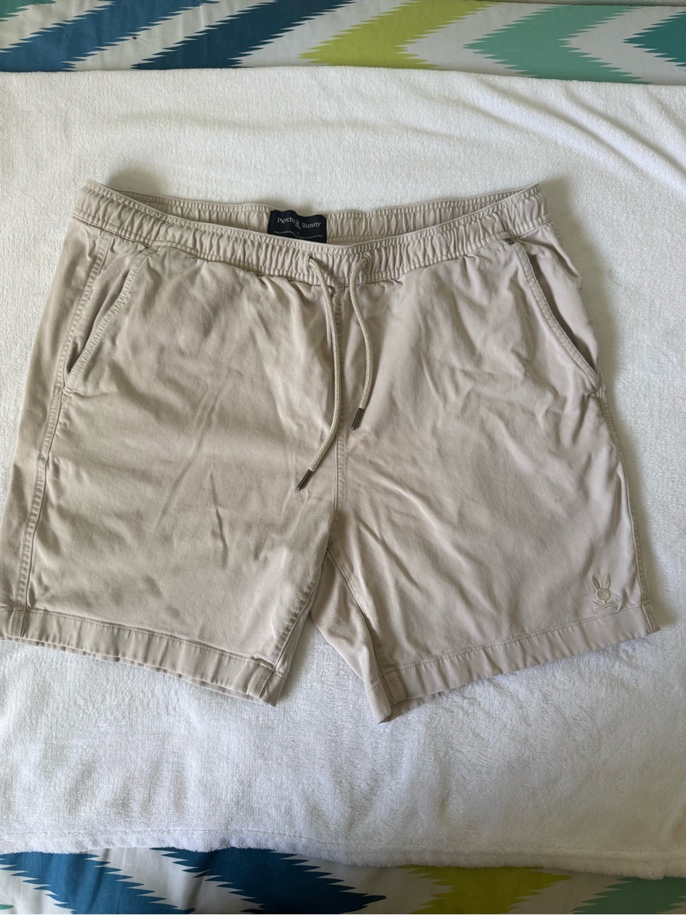Psycho Bunny Men's Khaki Cargo Shorts